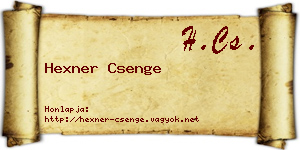 Hexner Csenge névjegykártya
